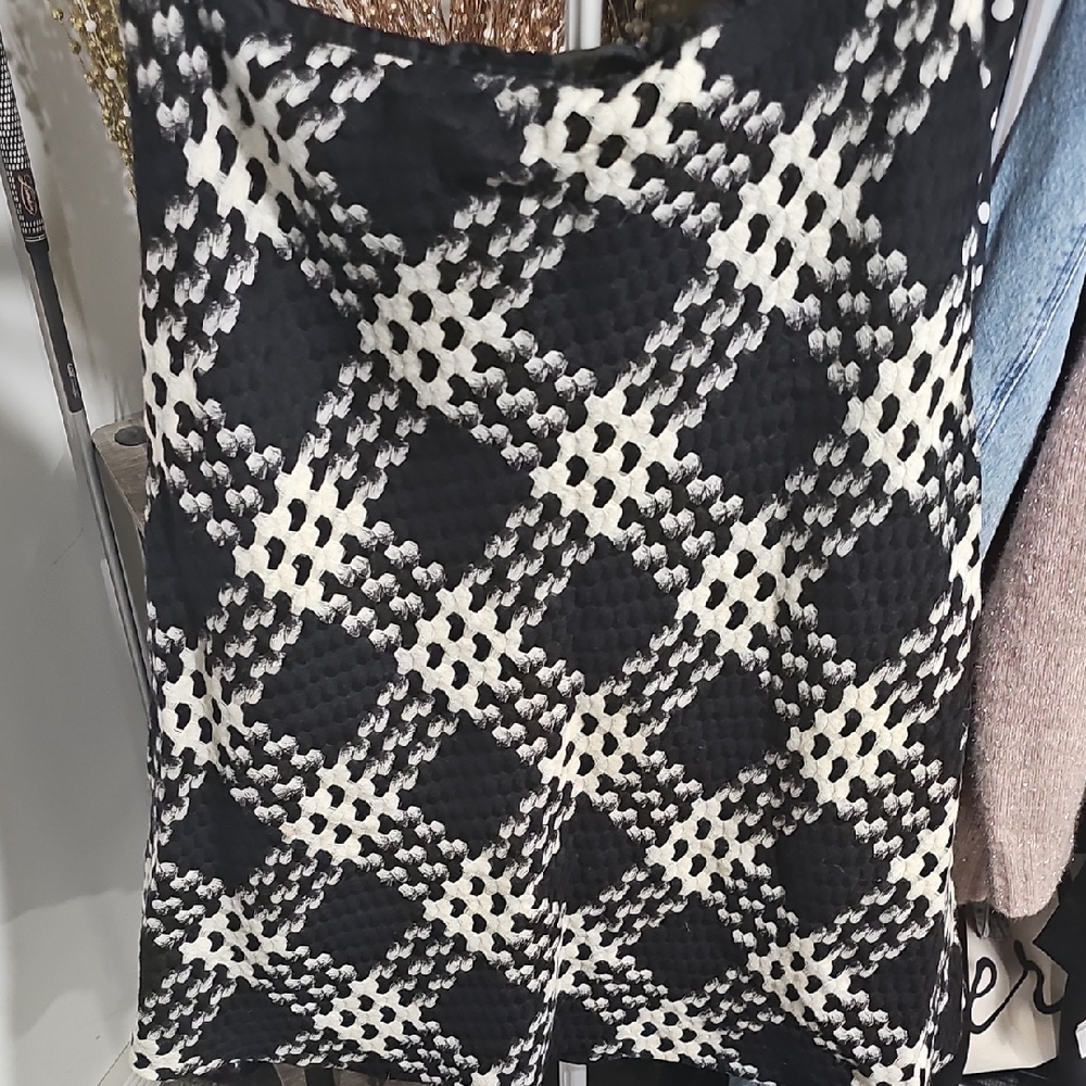 Express Monochrome Checkered Skirt
